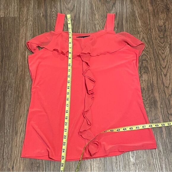 Adele & May Cold Shoulder Blouse Coral Pink Size Large - Picture 10 of 10
